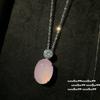 Pink Chalcedony Buddha Pendant Necklace With Sunflower Zircon Charm Vintage Floral O-Chain Women