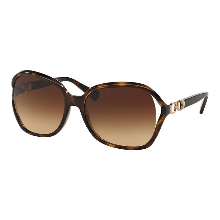 Coach Classic C Logo Oval Sunglasses Women sunglasses Brown HC8145-L948 Coffee
