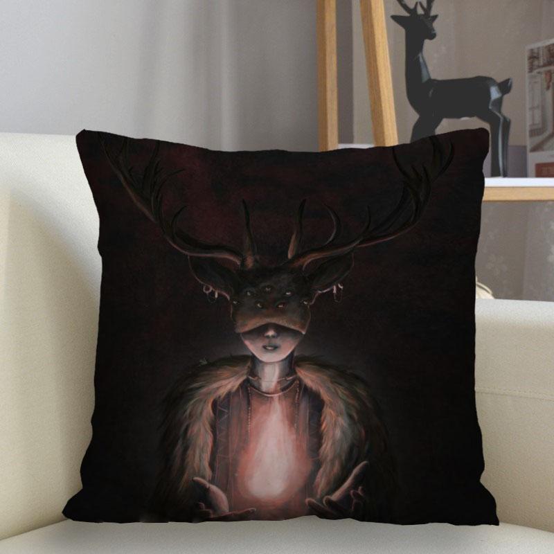 Bedroom Living Room Home Decor Cushion Cover Fantasy Fawn Art Pillowcase Square