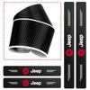 4Pcs Carbon Fiber Car Door Threshold Plate Stickers For Jeep Liberty Commander Grand Cherokee Wrangler JK Gladiator Compass AKW1