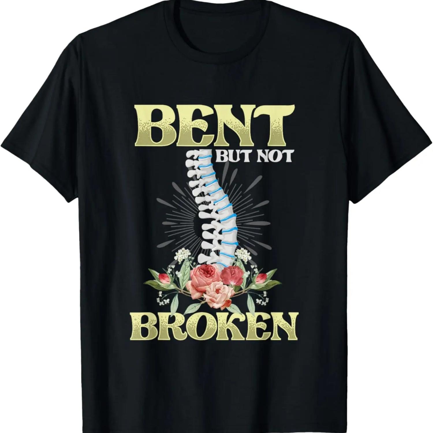 

Согнут, но не сломлен _ Скелет позвоночника _ Футболка для осведомленности о сколиозе XXXXXL чёрный