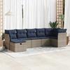 VidaXL Garden Lounge Set with Cushions 7 Pcs Grey Braided Resin 3325307