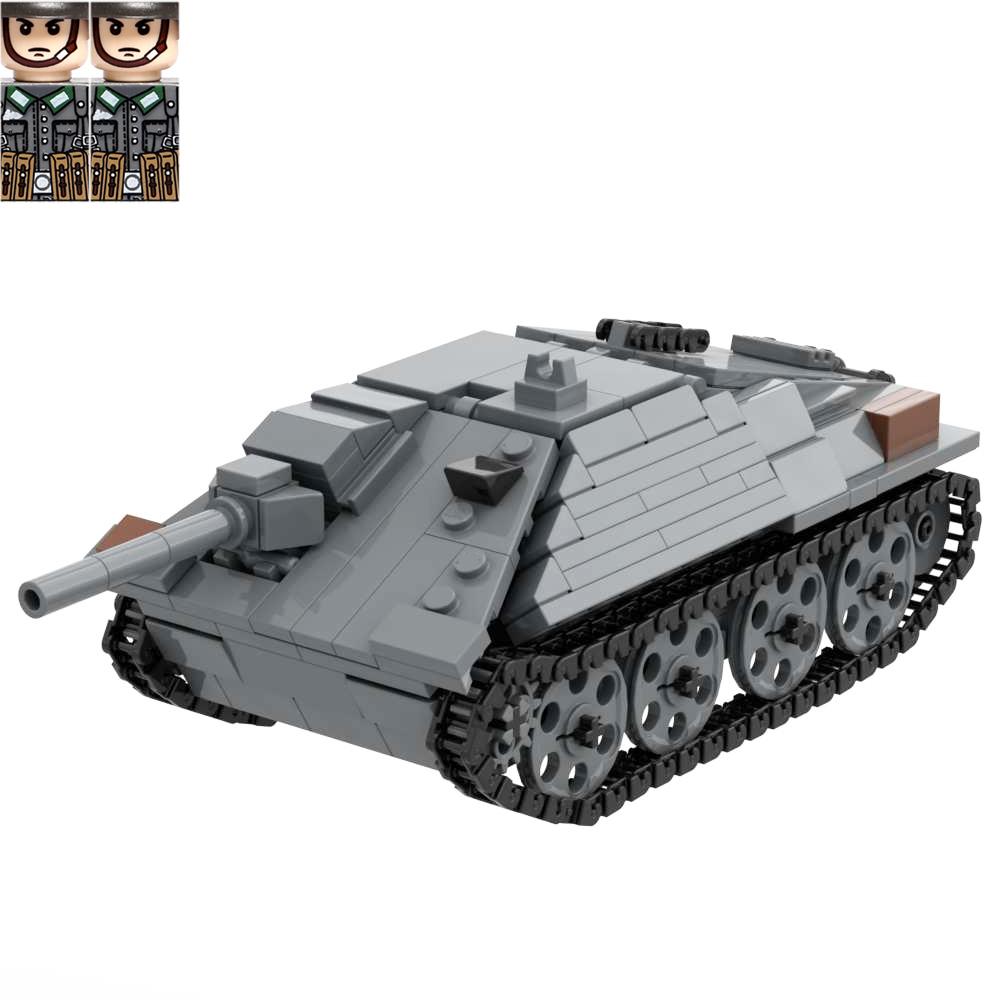 Modello Militare WW2 Hetzer Jagdpanzer 38t Sd.Kfz. 138/2 Giocattoli da Costruzione Mattoncini Esercito Guerra 2 Soldati Figura Regalo per Bambini