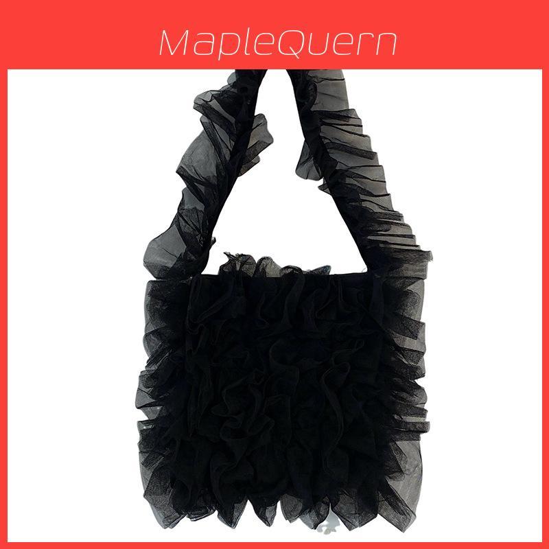 Lace Soft Sheer Ruffle Shoulder Bag For Daily Casual Women