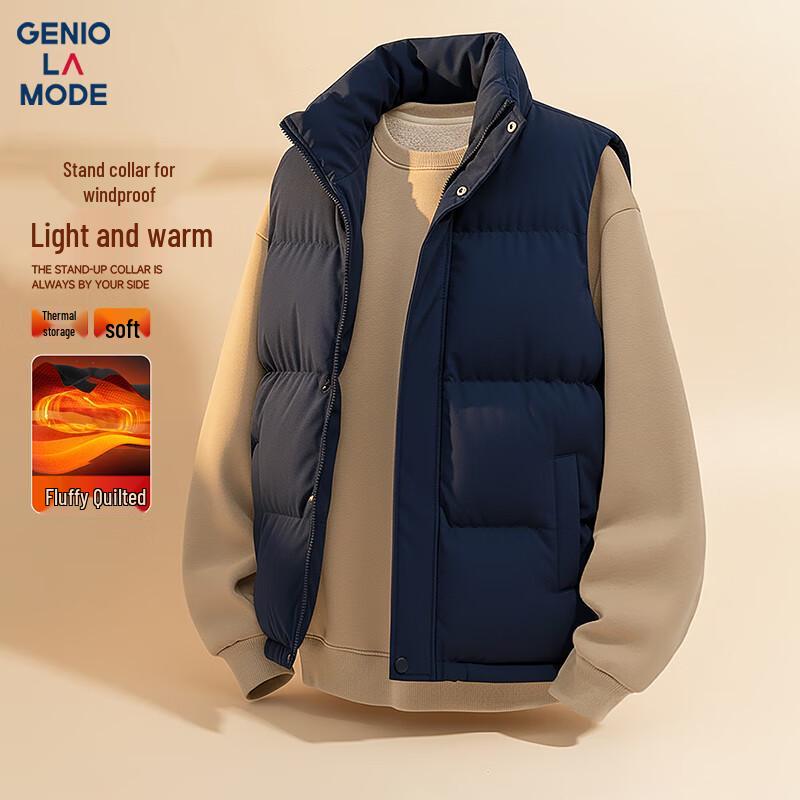

GENIOLAMODE Мужской зимний утолщенный хлопковый жилет со стойкой L