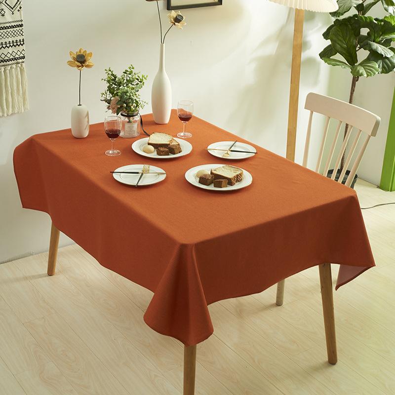Nordic Minimalist Solid Color Tablecloth Water-resistant and Oil Resistant Restaurant Tablecloth Available in Multiple Colors