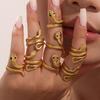 Qiong Yao 18K Gold-Plated Stainless Steel Snake Ring, Niche Design, Celebrity Style Index Finger Accessory