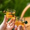 2/1PC 100ml Glass Cup Espresso Cups Home Glass Ball Handle Mini Coffee Latte Cup Tea Water Mug Steak Juice Bucket Table Decor