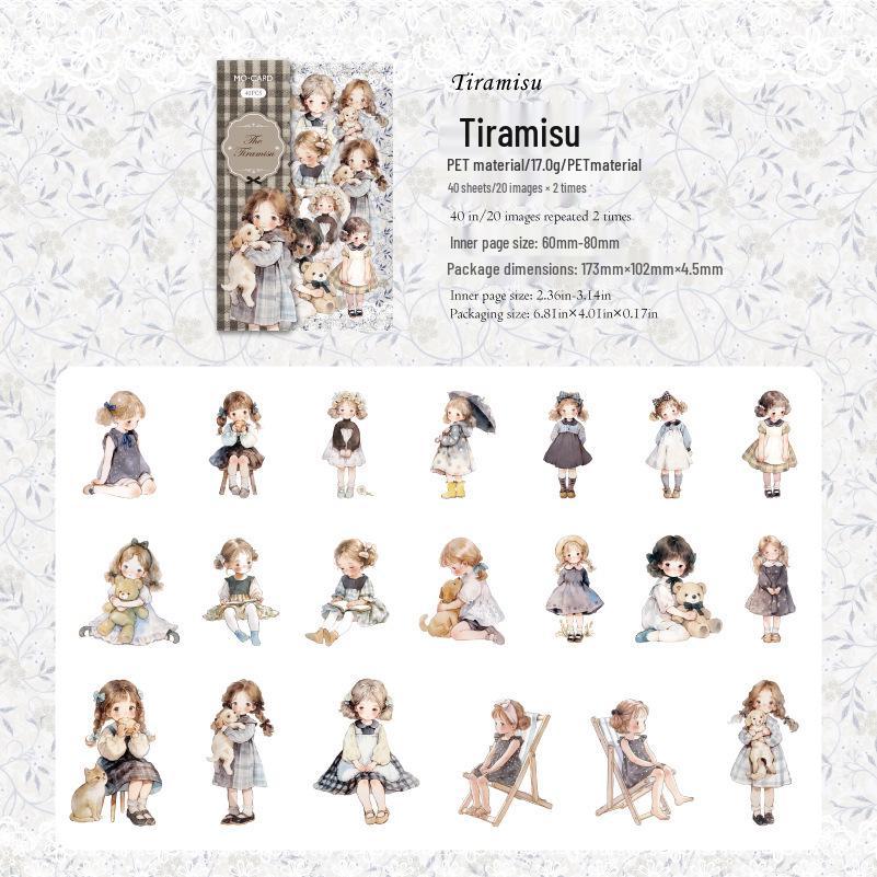 MomoPET Dollhouse Series White Ink Sticker Pack for DIY Journals - Set of 6 Types