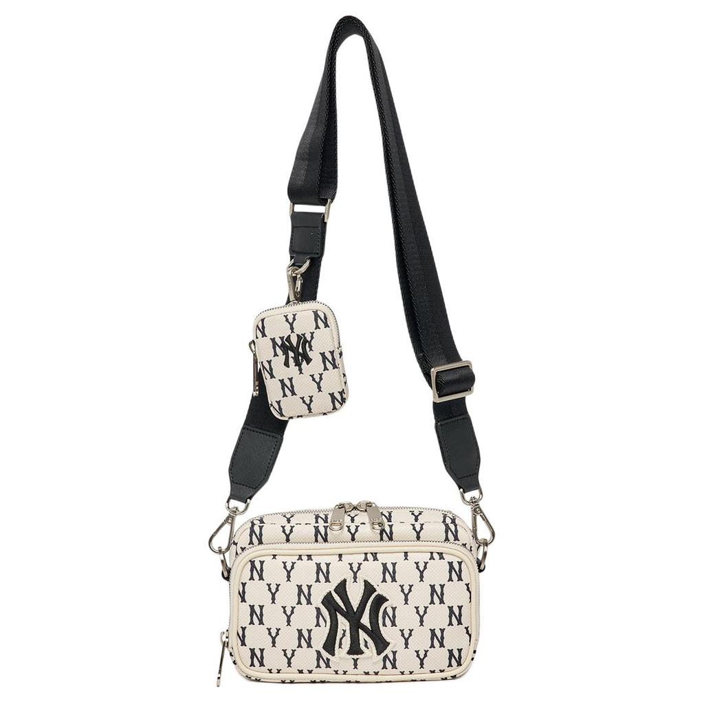 New MLB Monogram Collection Polyester Shoulder Bag, Crossbody Bag Mini Unisex Black White 3ACRS012N-50CRD