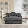 Modern Corduroy Sleeper Sofa Cloud Couch with 3 Soft Cushions, Comfortable Single-Seat Floor Sofa for Living Room Apartment Office (Dark Grey)