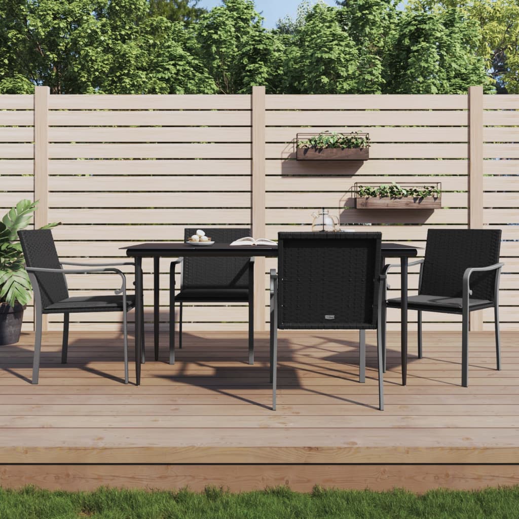 Vidaxl 5-Cz. Garden Furniture Set With Cushions, Polyrattan And Steel