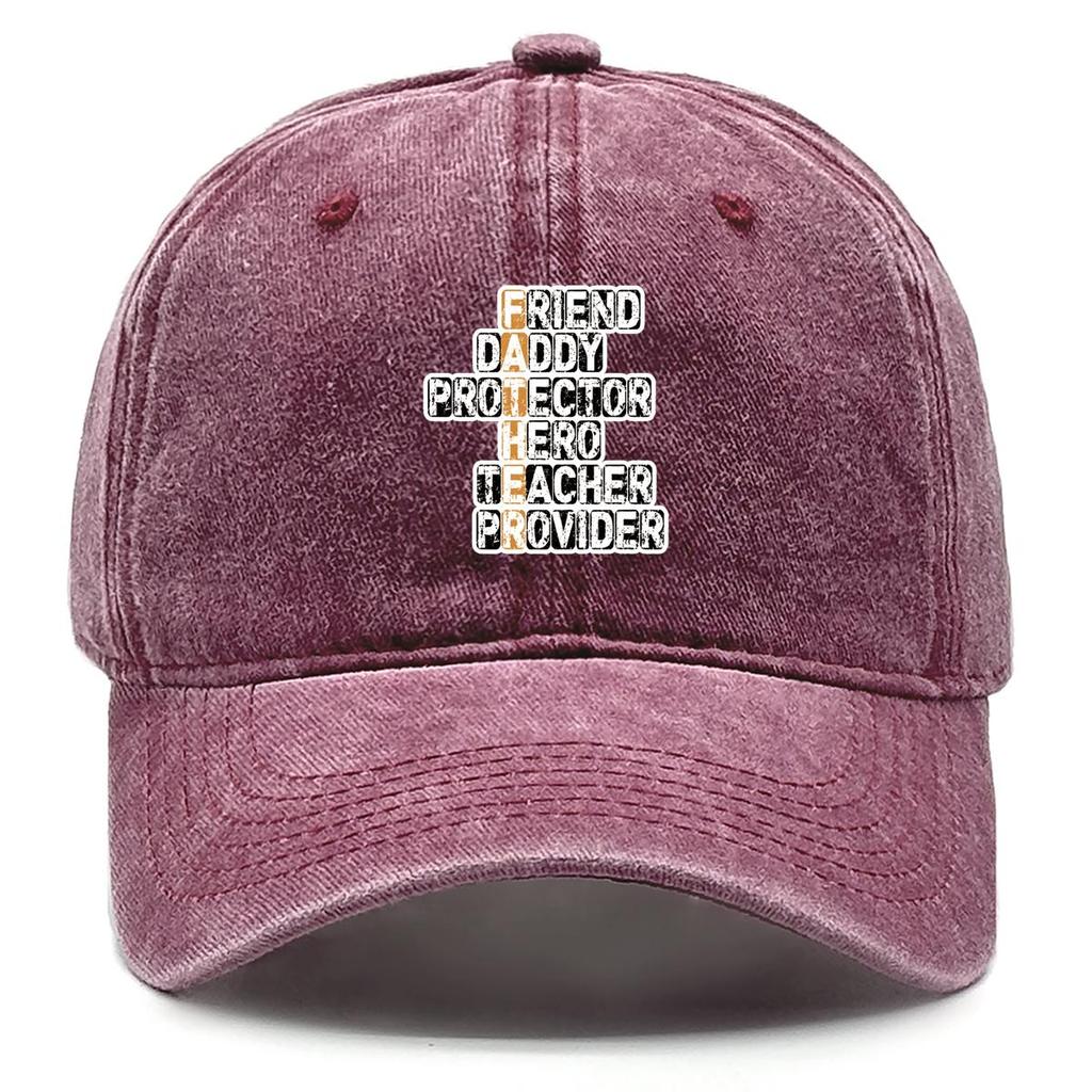 FATHER" Print Adjustable Baseball Cap, Father's Day Flat Cap Leisure Hip Hop Sun Protective Adjustable Strap Snapback Baseball Hat