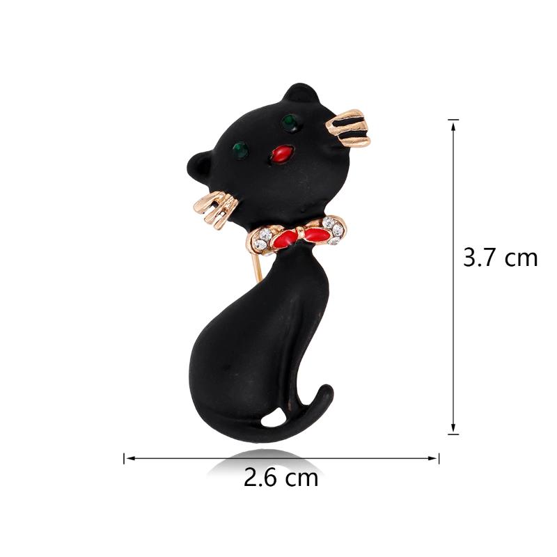 

Rhinestone Black Cat Brooch For Women Unisex Enamel Animal Pin Crow Lapel Pins Banquet Party Backpack Gifts Accessories A1