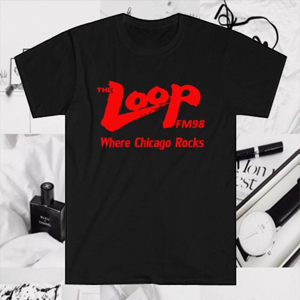

Радио The Loop FM 98 Где Чикаго Рок Мужское Черное Размер от S до 5XL S
