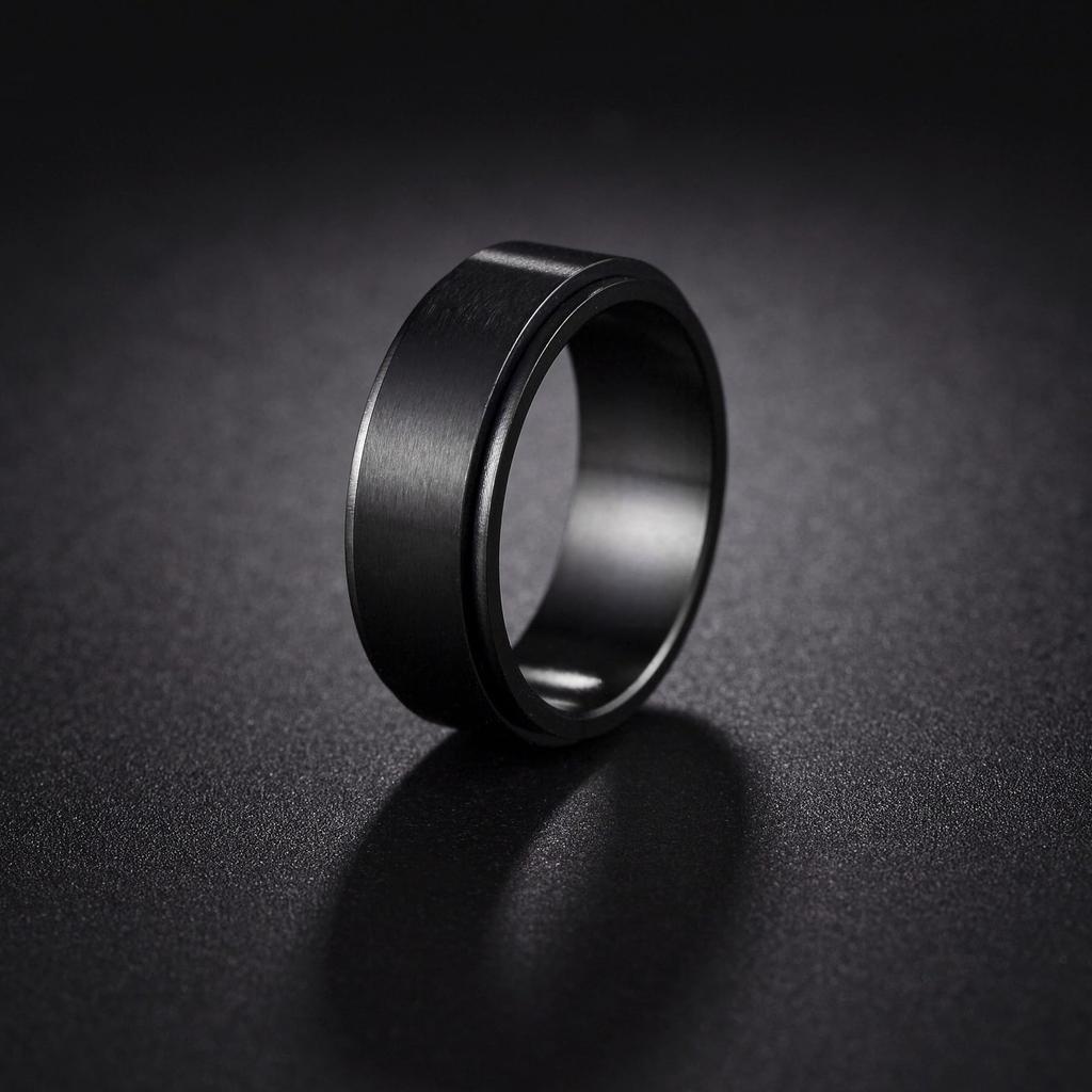 Simple 8mm Anxiety Fidget Spinner Rings for Men Women Cool Stainless Steel Spinning Rotatable Rings Anti Stress Wedding Jewelry