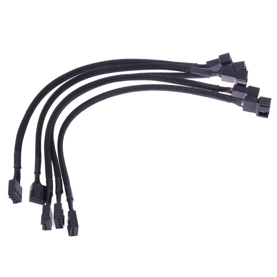 PWM 4-Pin Fan Extension Cable with Black Sleeving (11")