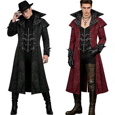 Men's Gothic Medieval Halloween Coat Jacket - Retro European & American Dark Outerwear