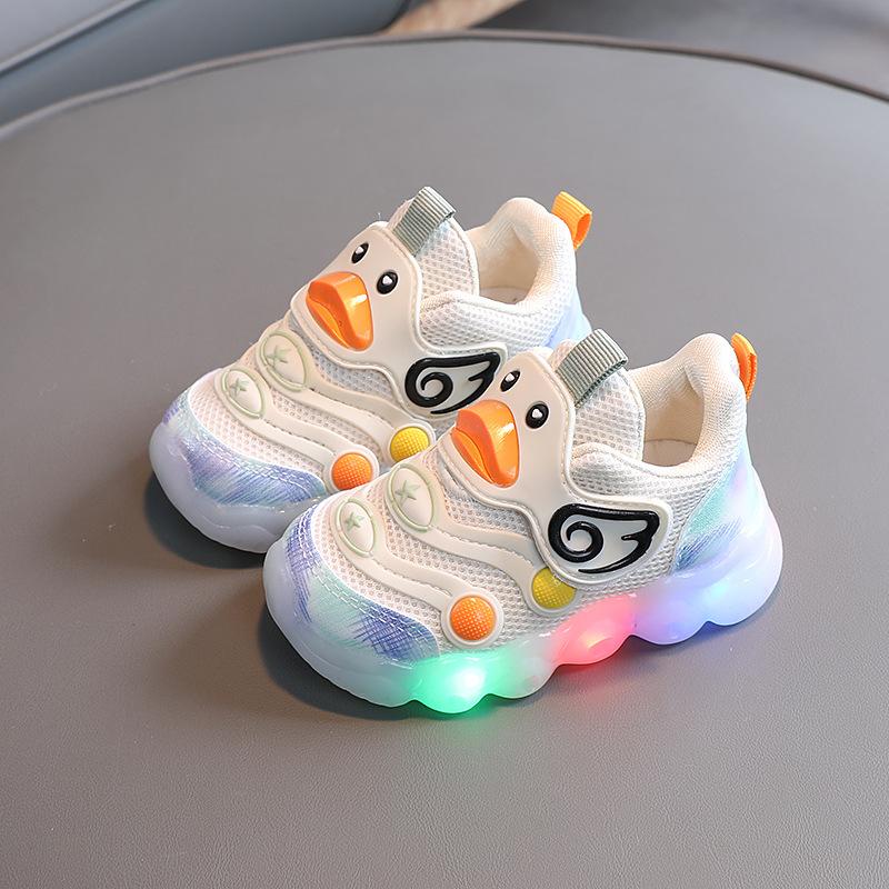 

2024 Нові весняні дівчата зі світлодіодною сіткою, мультяшна рожева спортивна взуття 25