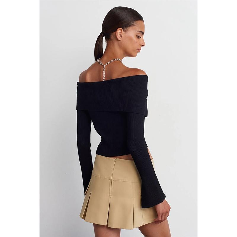 Fashion Women's Cardigan Spring Autumn Sexy Collar Zip Patchwork Vintage Sweaters New Chic Streetwear Female Jumpers