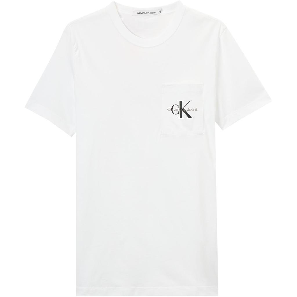Calvin Klein Jeans Slim Fit Round Neck T-Shirt With Letter Pocket Men Tops Bright-White J30J320936-YAF
