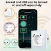 ABBP-Tuya Wifi Smart Wall Socket PD20W With USB/Type-C Fast Charge Plug With Alexa Google Home EU Plug