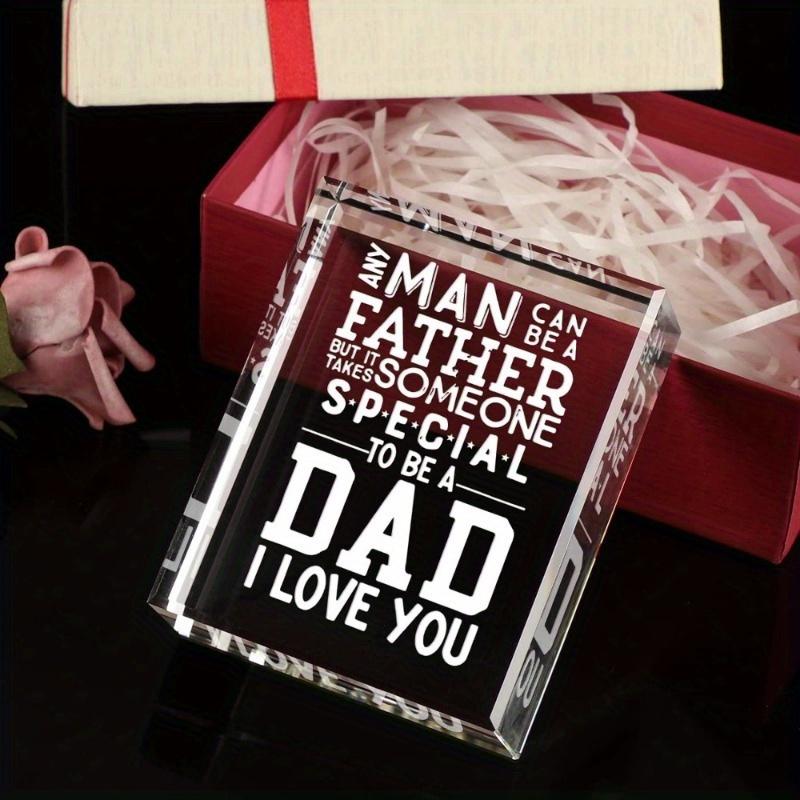 Kristall-Erinnerungsgeschenk für Papa von Tochter Sohn - Acryl Vatertag Weihnachten Geburtstag Geschenk mit "Ich liebe dich" Botschaft, Herzlich Sentimentale Erinn