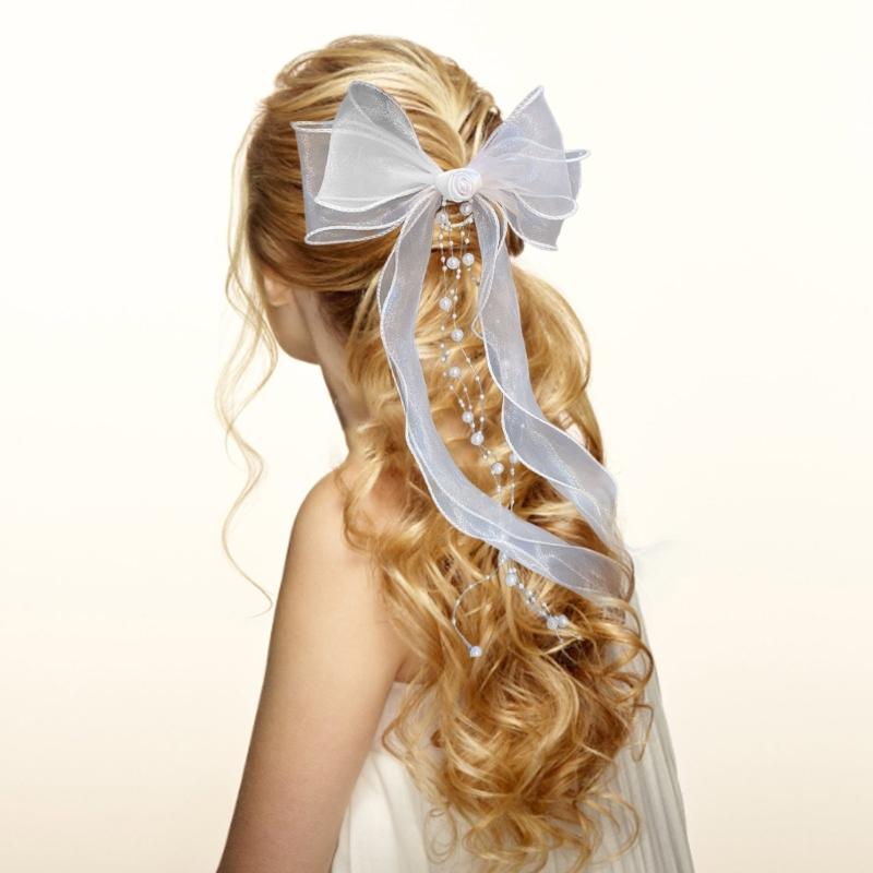 Glinting Bowknot Hair Jewelry Queen Headdress Hair Tie for Pageant Proms Bridal Wedding Bridal Wedding Headwear