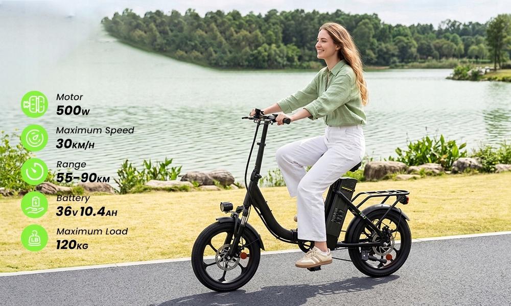 Vélo Électrique Pliant Léger U4 scooters électriques 36V 10.4Ah 16" 25km/h 88km pour 120kg
