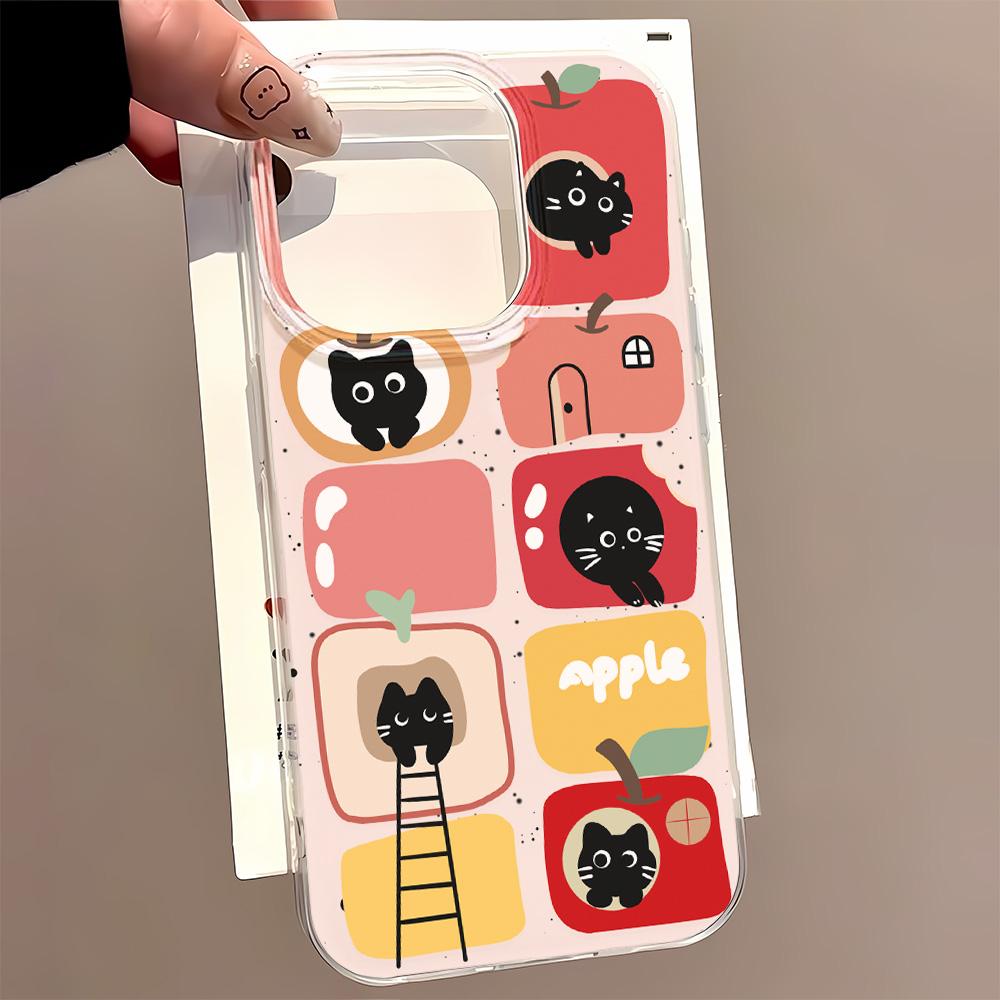 Painted Phone Case for iPhone 12 13 15 16 iPhone 16 12 13 14 15 Pro  14 15 16 Pro Max Coverage Shockproof Anti-Fingerprint Fresh Style Protective Case