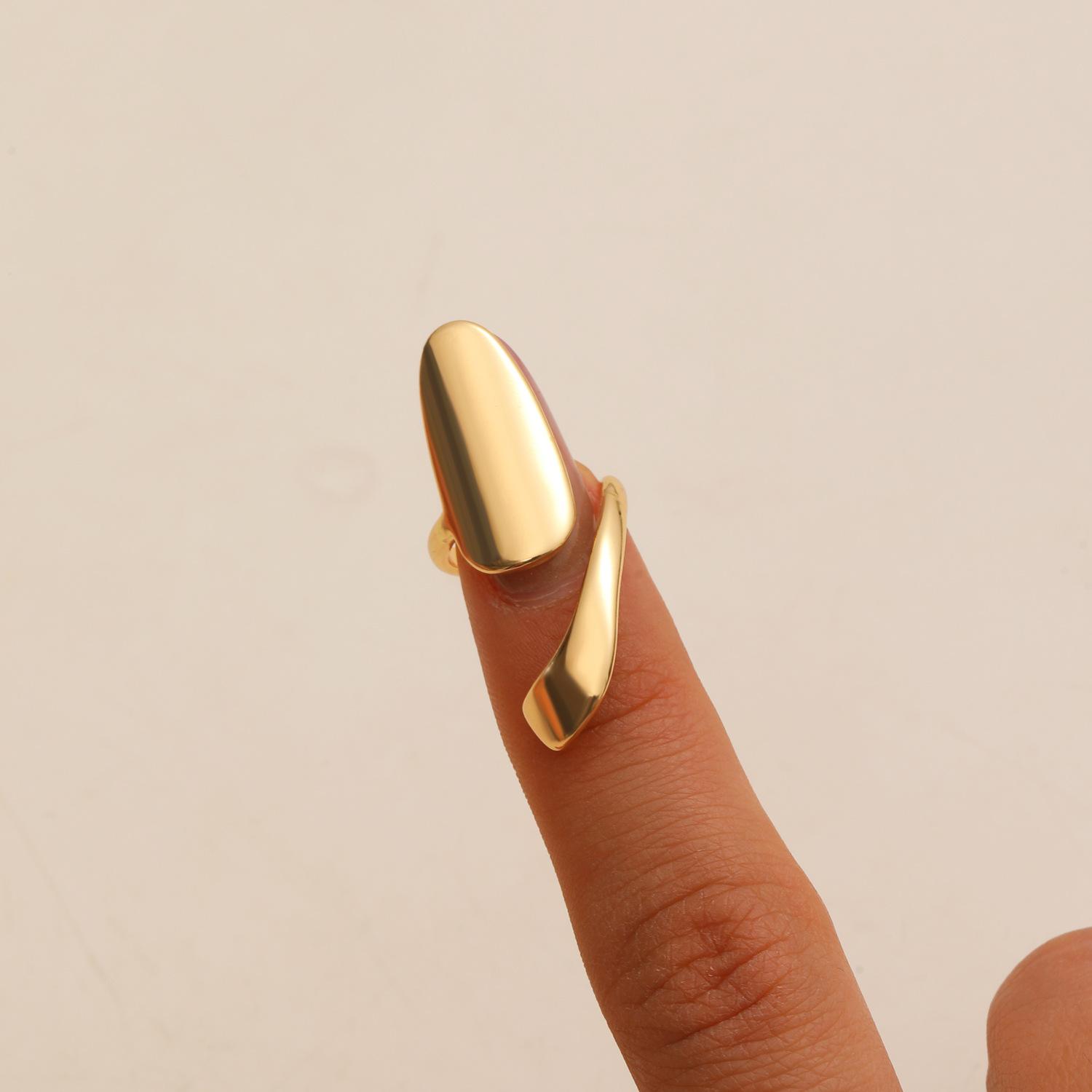 

Fashion Luxury Minimalist Zircon Nail Ring Removable Manicure Finger Band Women Jewelry 1