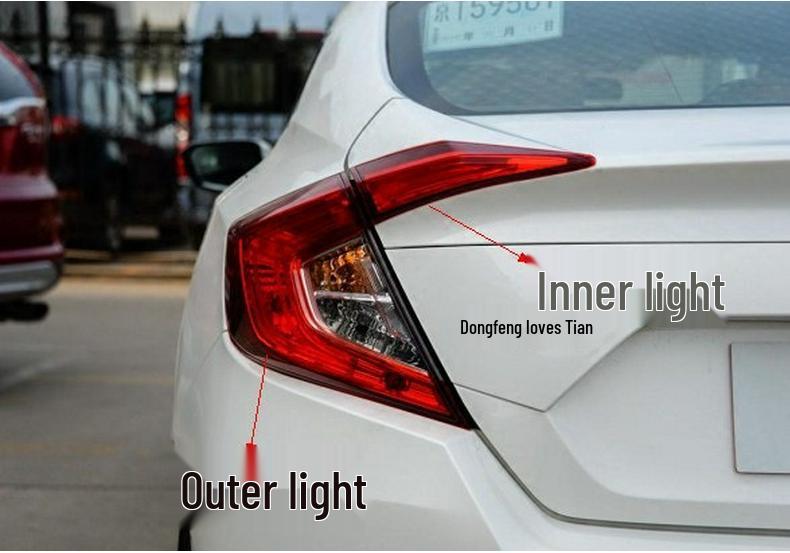 

Compatible with 2016-2018 Honda Civic Rear Taillight Half Assembly - Tenth Generation Models Premium Inner Light, Driver Left