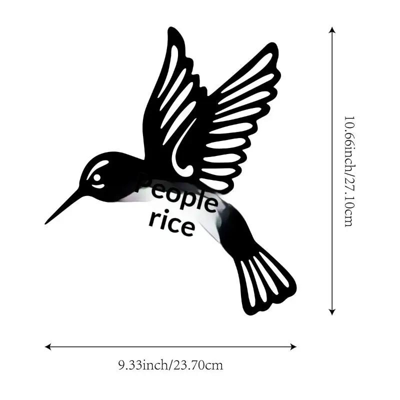1PC Metal Hummingbird Wall Decoration Hollow Out Iron Bird Sculpture Wall Hanging Figurines Ornament Home Decor