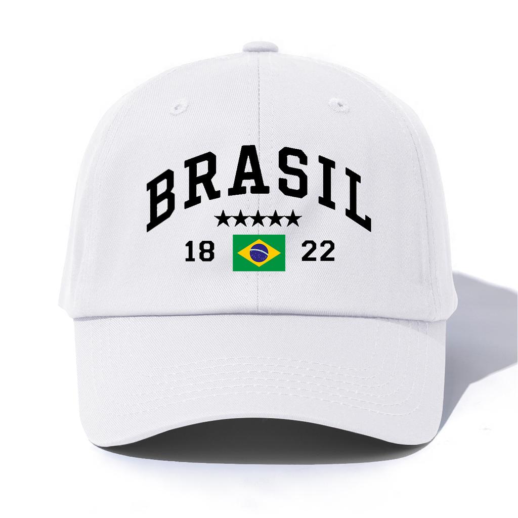 1pc BRASIL Print Baseball Cap for AdultsMinimalist Retro Style Casual Soft Adjustable Dad HatPerfect As Gift