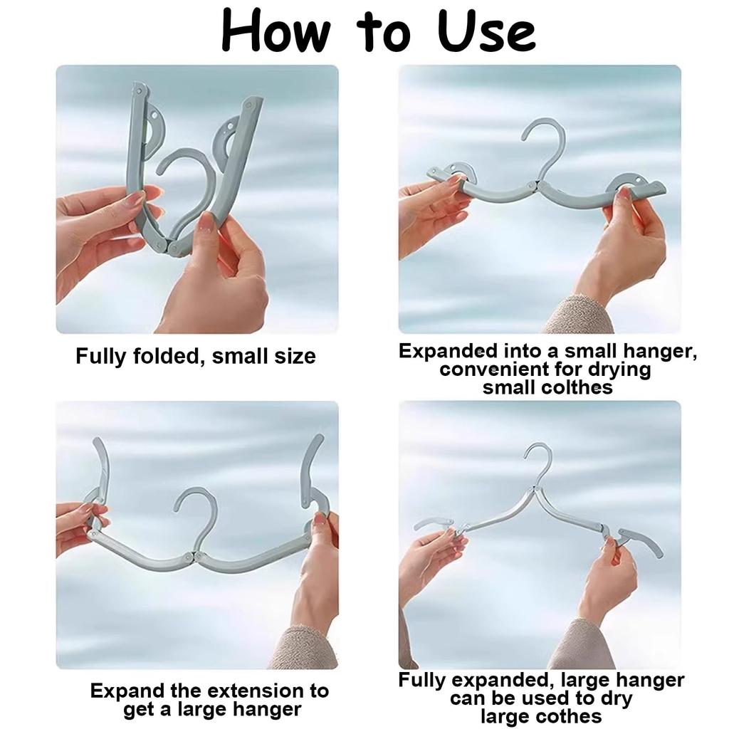 Faltbarer Reisekleiderbügel aus Kunststoff, verstellbarer multifunktionaler Kleiderbügel für Zuhause und Reisen, praktische Kleiderbügel