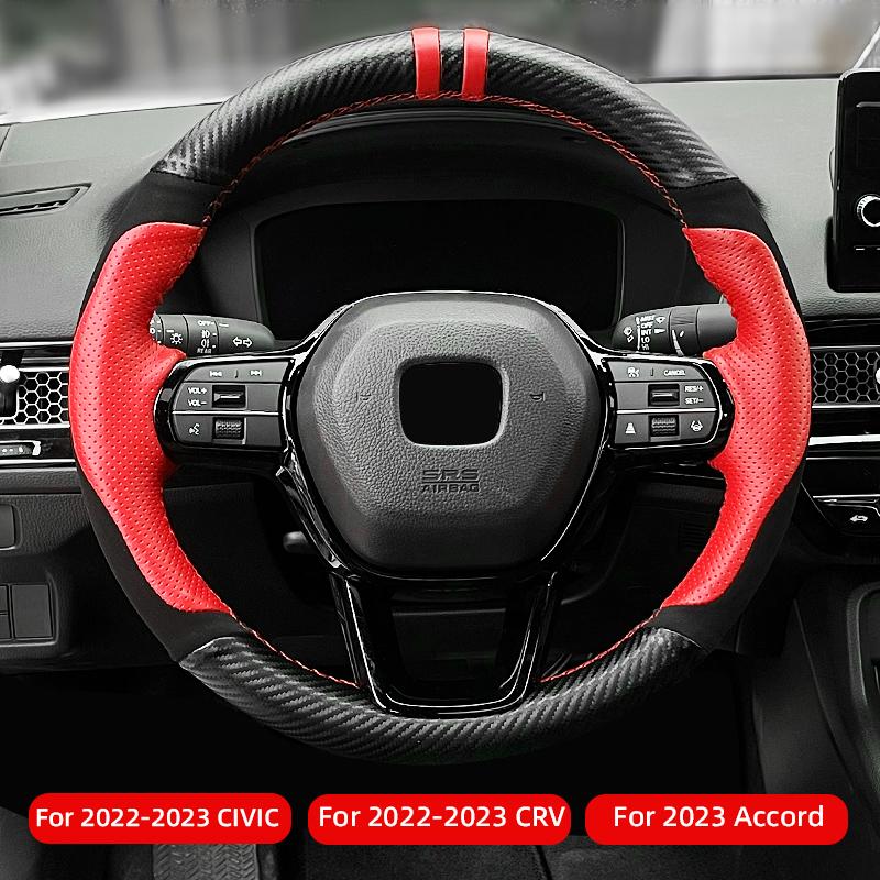 For HONDA Civic 11th Gen Accessories Steering Wheel Cover Crv Car Accessories Interiors Honda Accord Sport Trim