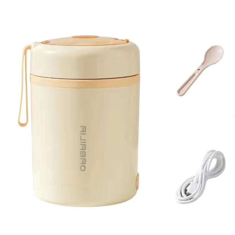USB Stainless Steel Electric Lunch Box 0.6L 5V 12V 24V Worker Travel Camping Portable Food Heated Warm Container Car Office Set