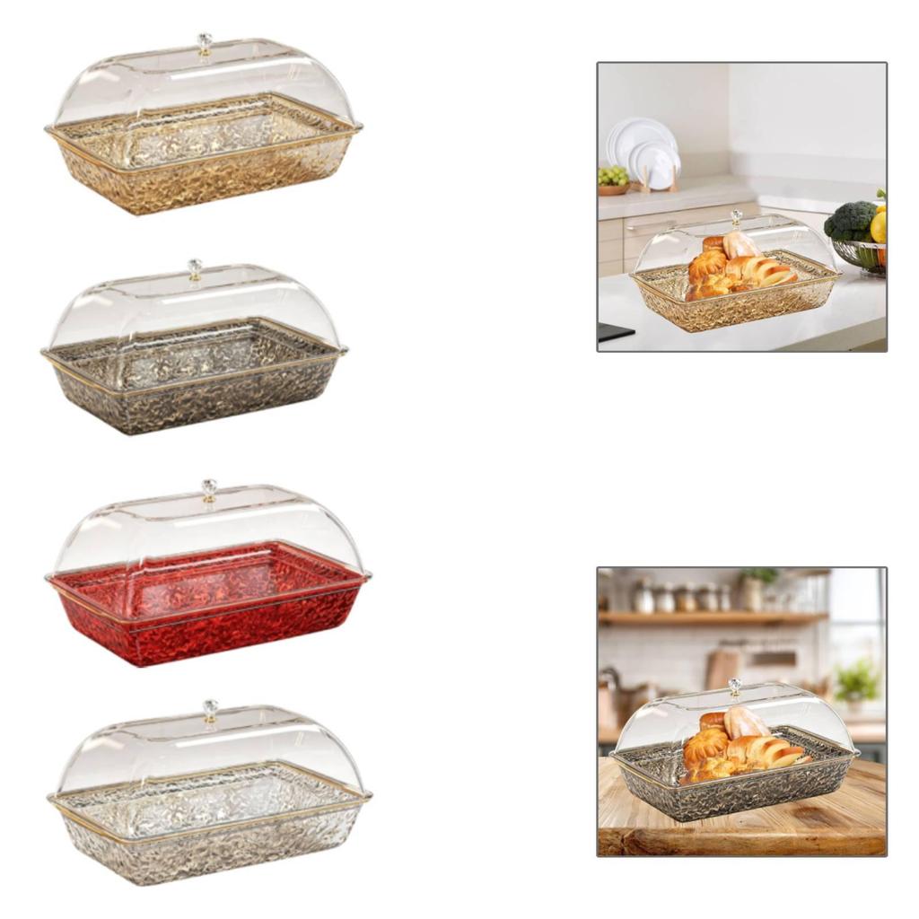 Chilled Serving Tray Serving Board with Lids Portable for Parties Rectangular Sturdy Ice Chilled Party Platter for Fruit Meat