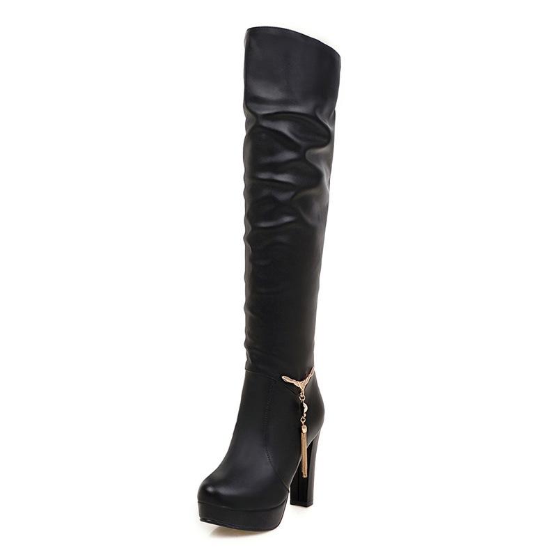 Boots Women's Boots Women's Autumn and Winter Women's Shoes Long Simple Fashion Boots High Heel Boots
