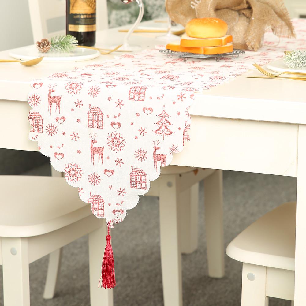 Christmas Decoration Linen Printed Table Flag Tablecloth Tablecloth Placemat