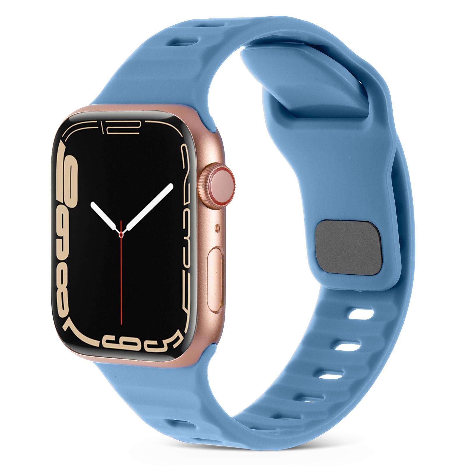 

Watch Strap for Apple Watch Series 10 42mm/9 8 7 41mm/SE (2023) SE (2022) SE 6 5 4 40mm/3 2 1 38mm Watch Strap Silicone Wrist Band with Square Buckle Brown