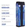 SUNPADOW 2S 7.4V 120C 6000mAh Hard Case RC LiPo Battery with 4mm Bullets for RC 110 Cars, Trucks, and Boats