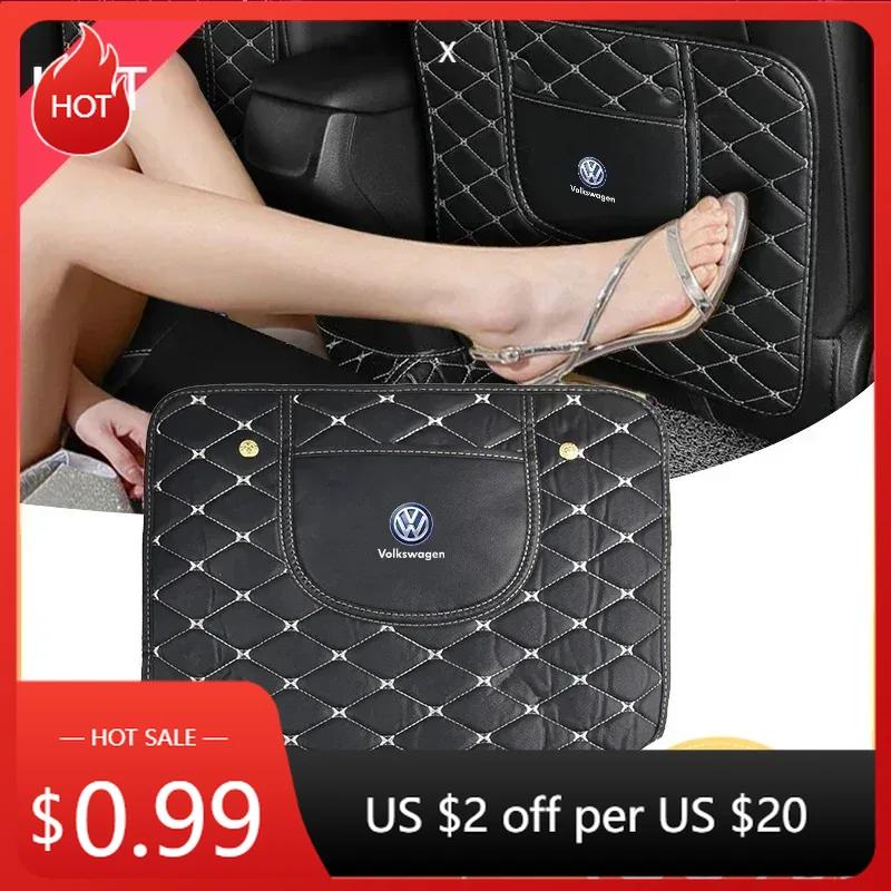 New Car PU Leather Anti-Kick Mats Car Seat Back Protector Cover Half-Size For VW Volkswagen Jetta MK5 Passat 601 171 Car Ac