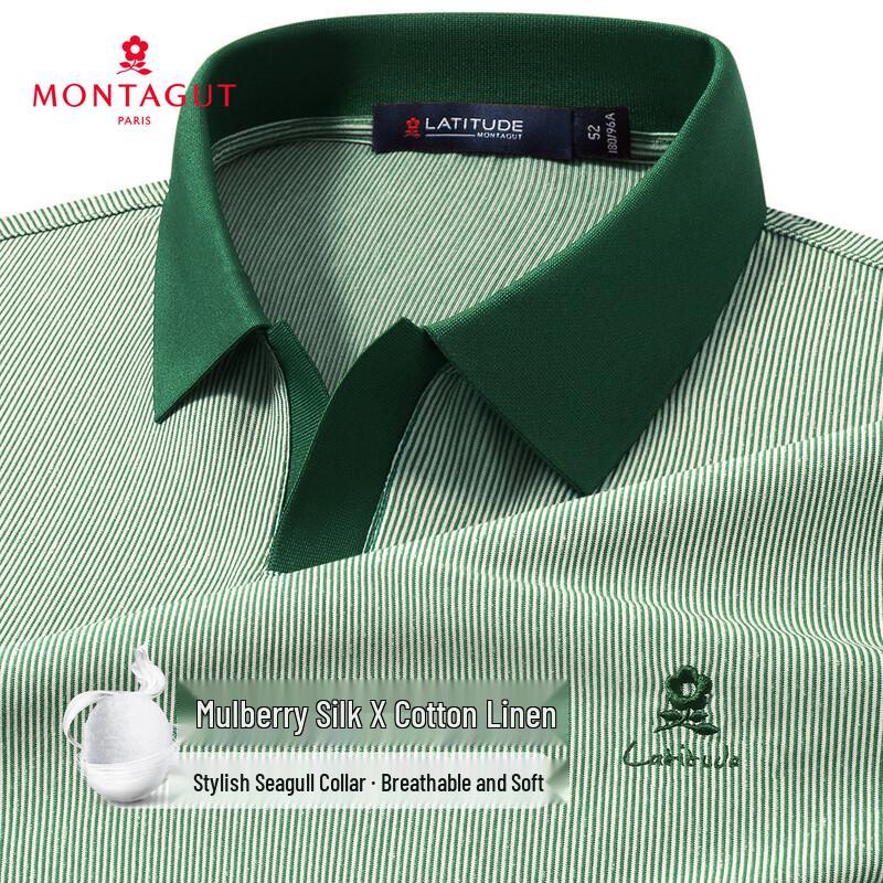 MONTAGUT Men s Silk Blend Breathable Polo Shirt 54