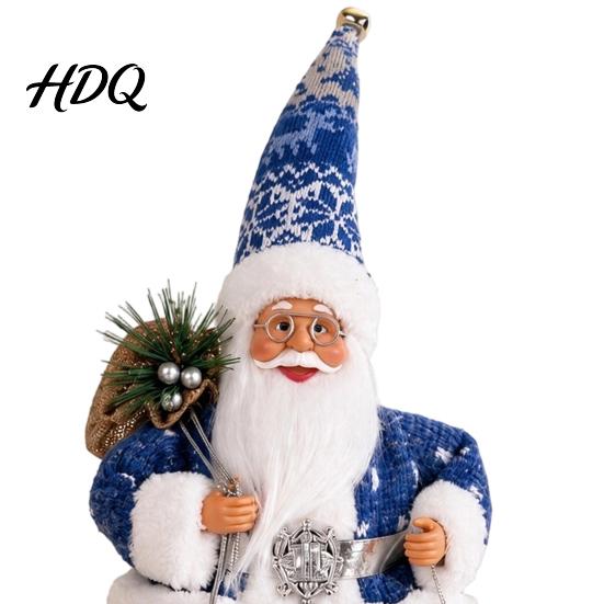 Indoor Festive Shelf Sitter Christmas Sitting Santa Claus Figurine Cute Doll with Gift Bag Xmas Home Ornament Collection And Presents for Holiday