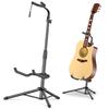 New Bee GH02 Folding Guitar Stand, Adjustable Height 75-87cm, with Anti-Tip Rubber, Black