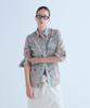 VOYONN Vintage Flower Print Washed Cotton Shirt Beige 0174
