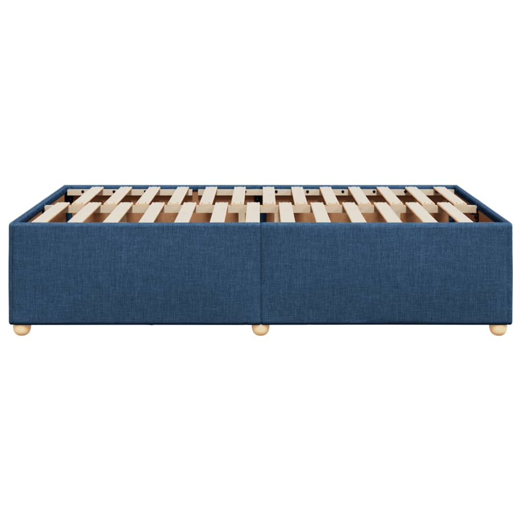 Bed Frame without Mattress Blue 120 x 190 cm Fabric