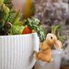 2 Pieces of Carrot Pulling Rabbit Flower Pot Pendant, Creative Garden Bonsai Statue, Easter Rabbit