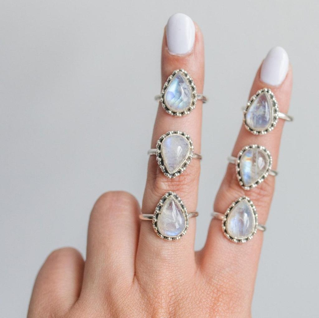 Dainty Moonstone  Ring • Custom Delicate Stacking Ring • Personalized Gift for New Mom • Baby Shower Gift • Pet Lover Jewelry •